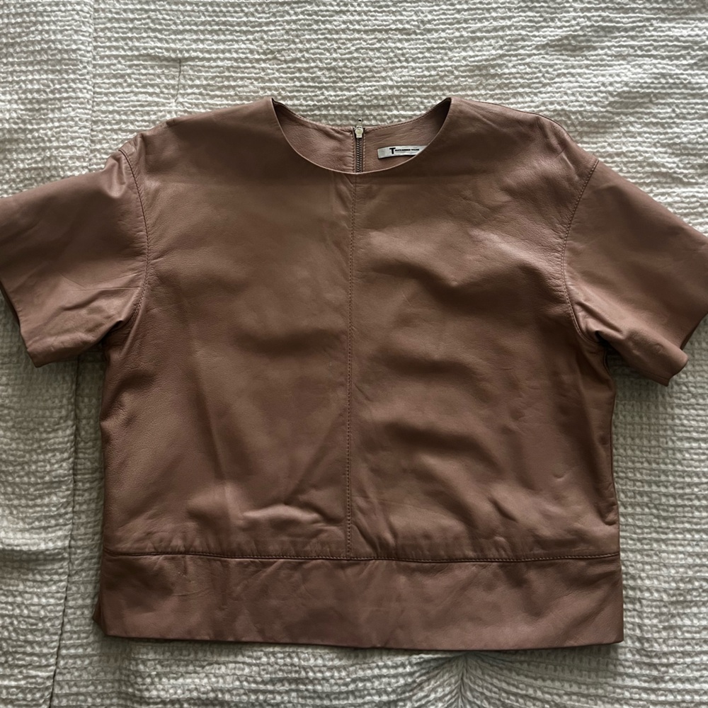 Alexander Wang Taupe Leather Top